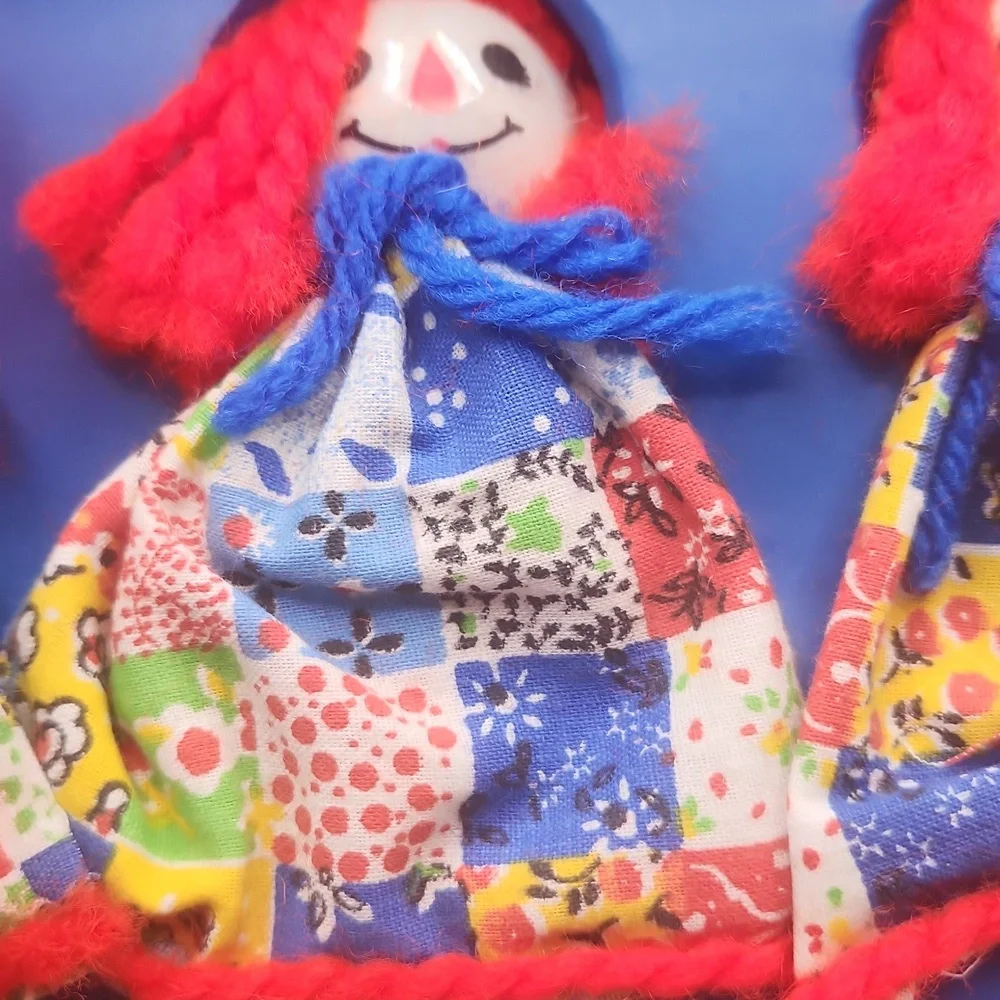Vintage Radiant Rag Dolls Christmas Lights 10 Rag Dolls WORKING